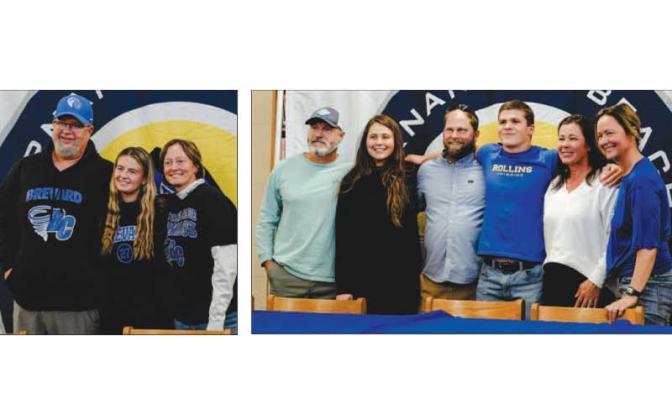 Kaitlin Eaton and Hampton Walker with their families. PHOTO BY PENNY GLACKIN/SPECIAL