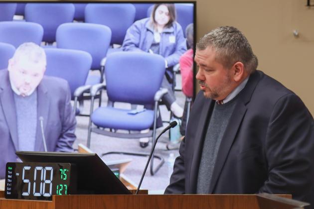 Deputy County Manager Robert Companion speaks Monday at the Board of County Commissioners meeting in the Commission Chambers at the James S. Page Governmental Complex. Photo by Ashley Chandler/News-Leader