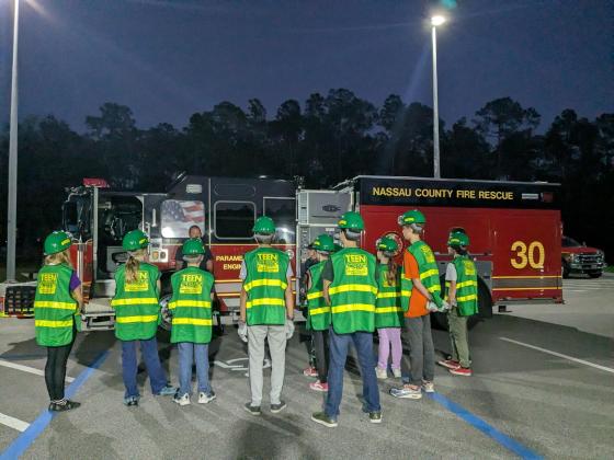 YETies from the 4-H Yet program were joined by members of Fire Rescue Station 30 on Thursday to learn search and rescue tactics. Photo by Nassau County 4-H
