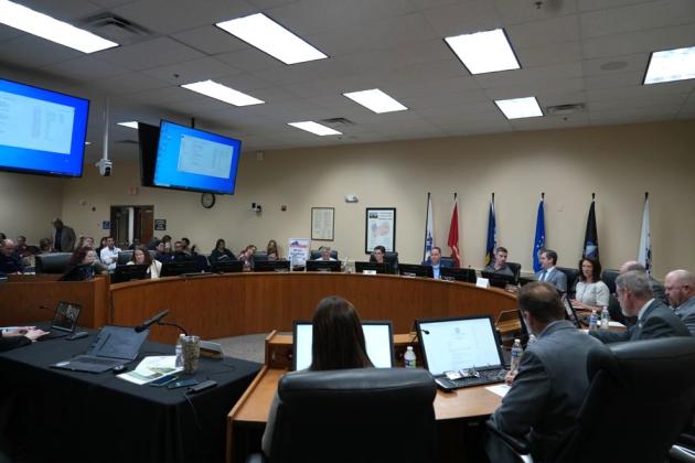 City and county commissioners and staff meet Thursday for the joint meeting between the Fernandina Beach City Commission and the Nassau County Board of County Commissioners at the James S. Page Governmental Complex. Submitted photo