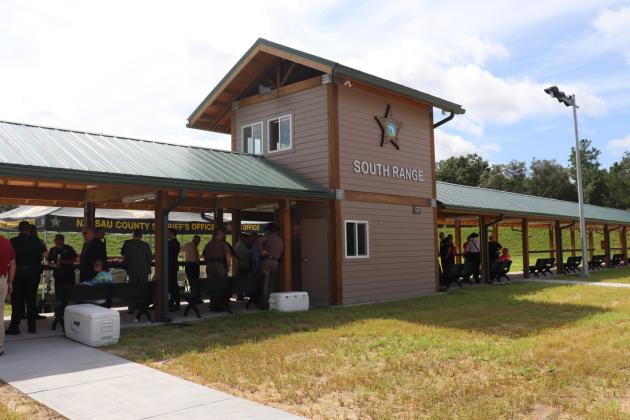 Attendees of the Ribbon Cutting event held in 2022 for Phase One gather at the South Range of the Nassau County Public Safety Training Complex. Submitted photo
