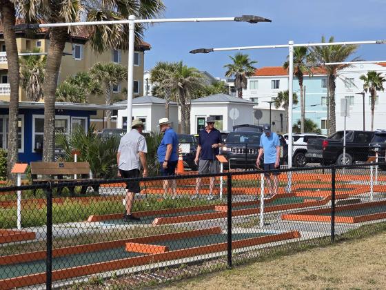 This group of golfers from Houston were the last to play at Main Beach before the renovation of the Putt-Putt building. Photo by Julia Roberts/News-Leader