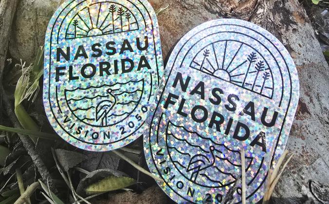 Nassau County's complimentary Vision 2050 stickers. News-Leader