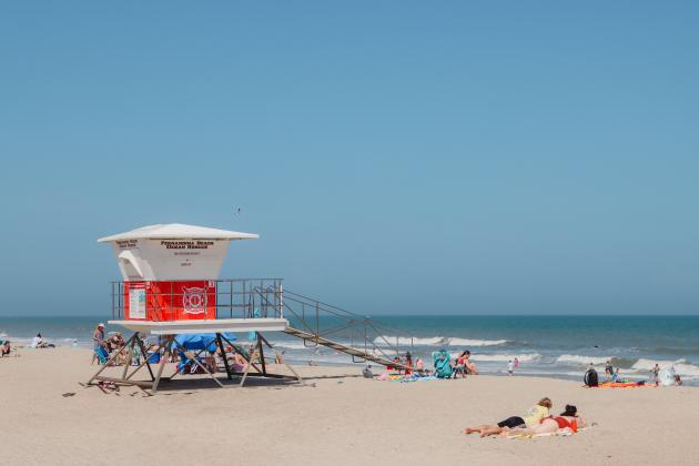 The Ocean Rescue watches over visitors of Amelia Island beaches from several types of stands set up on the beaches. Lifeguards are on duty from 11 a.m. until 5 p.m. on weekdays and 10 a.m. until 5 p.m. on weekends and holidays. Photo by Ashley Chandler/News-Leader