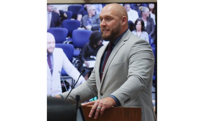 County Manager Taco Pope at a previous Board of County Commissioner meeting. File photo/News-Leader