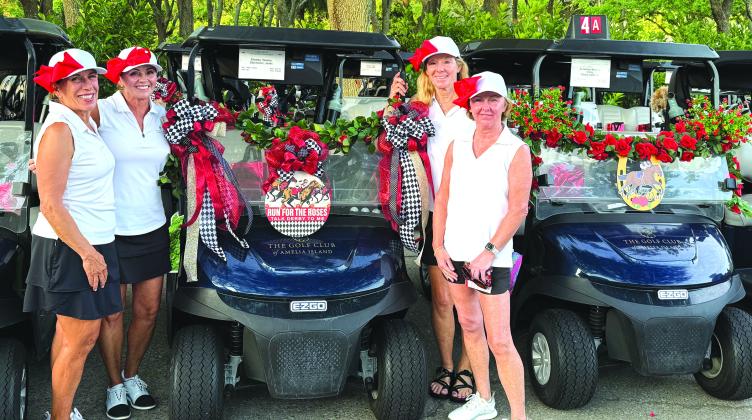 Janet Salciccioli, Patty Hayes, Tammy Sheehy and Terri Lockwood, from left, teamed up for best decorated cart of a foursome. Submitted