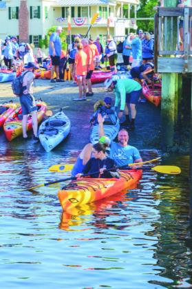 More than 110 paddlers finished a 9-10 mile kayak from St. Marys to Fernandina Beach to benefit veterans over the weekend. (COURTESY)