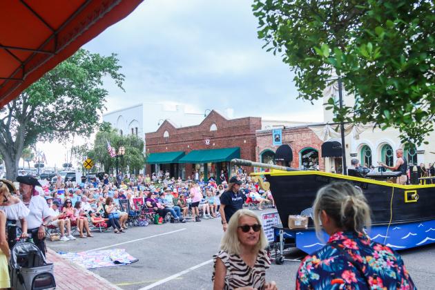 On Friday, the Sounds on Centre music series began as usual, but only three songs into Tommy Peacock’s set, the rain came crashing down on Centre Street. The concert did not resume. Photos by Ashley Chandler/News-Leader
