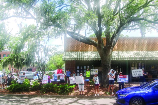 Unified Nassau Florida, a nonpartisan political group in its infancy rooted in progressive values held a protest July 7 outside Congressman Aaron Bean’s local office. Photo by Ashley Chandler/News-Leader