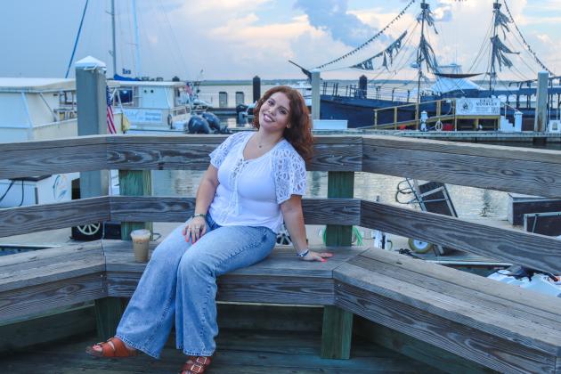 Quinn Ortiz said she enjoys spending time with her friends in Downtown Fernandina Beach. Photo by Ashley Chandler/News-Leader