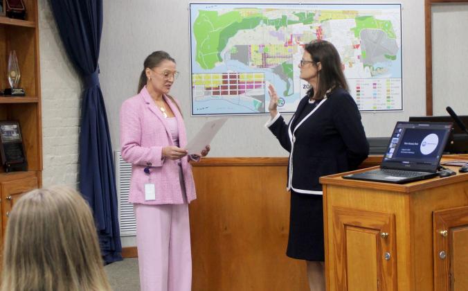 Teresa Prince was sworn in as the new attorney for the City of Fernandina Beach. Photo by Marisa DeMar/News-Leader