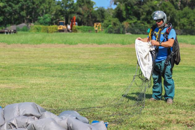 Gregory Meyer, owner of Skydive Amelia, following a jump Aug. 15.  Photo by Ashley Chandler/News-Leader
