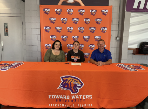 Carsen Chmiel celebrates her signing to Edward Waters University. Submitted photo