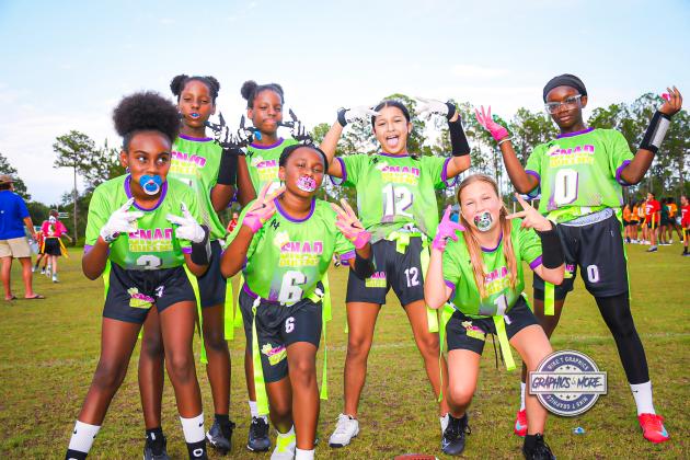Makarlie Wilson, Maddie Powell, Jia Thomas, Jayla Thomas, Tyla Williamson, Desiree Mason, Aleli Nevarez were the Nassau County 12U Flag Football League Champions. 