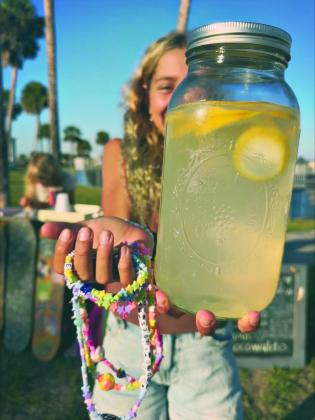 Coco sells lemonade and bracelets to raise money outside of the Poe Pinson Skate Park on Monday Sept. 15. Photo submitted by Britani Waldo 
