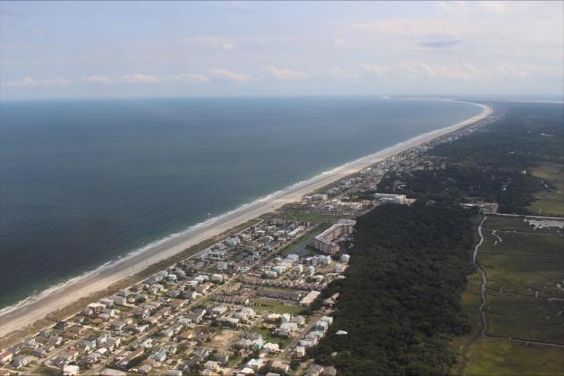 Fernandina Beach coastline from the airplane tour. 