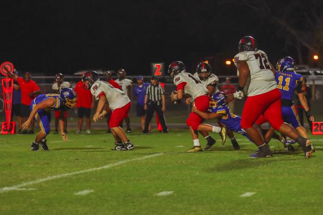 Pirates remained undefeated after beating the Forth White Indians 28-27 in Week Four. Photo by Ashley Chandler/News-Leader