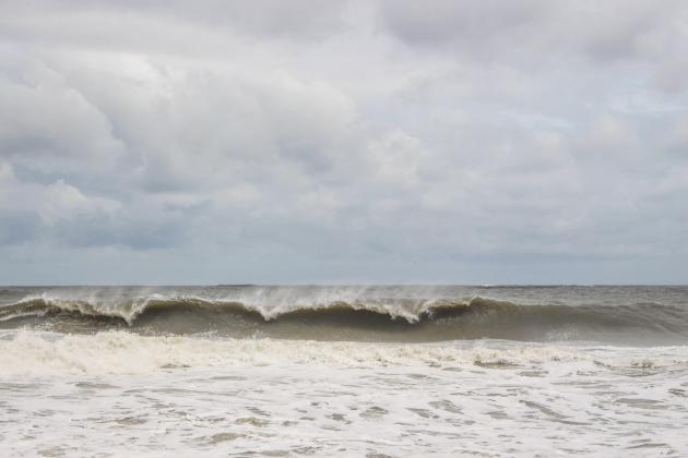 The waves come in to Main Beach on Tuesday. Photo by Marisa DeMar/News-Leader