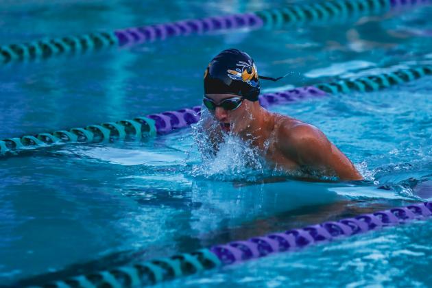 The Fernandina Beach swim team hosted the Nassau County Swim Jamboree on Aug. 28 at the Atlantic Recreation Center. The Pirates hosted the Yulee High School Hornets, West Nassau High School Warriors and the Hilliard Middle Senior School Red Flashes at the Thursday meet. Photo by Ashley Chandler/News-Leader