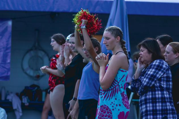 The Fernandina Beach swim team hosted the Nassau County Swim Jamboree on Aug. 28 at the Atlantic Recreation Center. The Pirates hosted the Yulee High School Hornets, West Nassau High School Warriors and the Hilliard Middle Senior School Red Flashes at the Thursday meet. Photo by Ashley Chandler/News-Leader