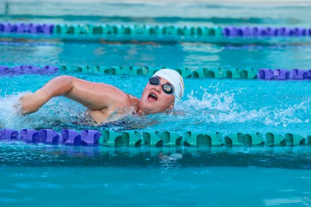 The Fernandina Beach swim team hosted the Nassau County Swim Jamboree on Aug. 28 at the Atlantic Recreation Center. The Pirates hosted the Yulee High School Hornets, West Nassau High School Warriors and the Hilliard Middle Senior School Red Flashes at the Thursday meet. Photo by Ashley Chandler/News-Leader