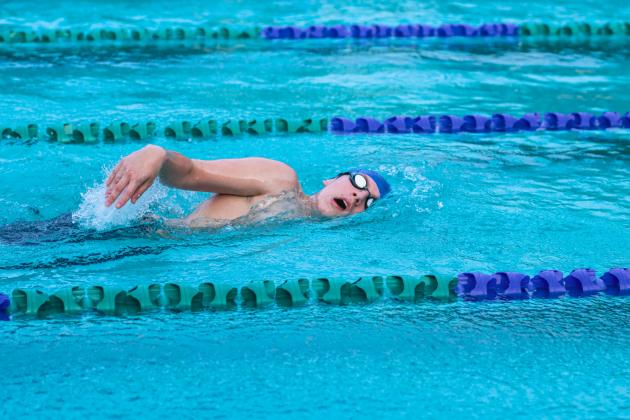 The Fernandina Beach swim team hosted the Nassau County Swim Jamboree on Aug. 28 at the Atlantic Recreation Center. The Pirates hosted the Yulee High School Hornets, West Nassau High School Warriors and the Hilliard Middle Senior School Red Flashes at the Thursday meet. Photo by Ashley Chandler/News-Leader
