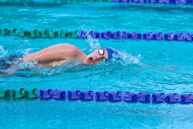 The Fernandina Beach swim team hosted the Nassau County Swim Jamboree on Aug. 28 at the Atlantic Recreation Center. The Pirates hosted the Yulee High School Hornets, West Nassau High School Warriors and the Hilliard Middle Senior School Red Flashes at the Thursday meet. Photo by Ashley Chandler/News-Leader
