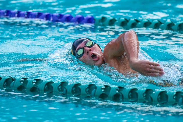 The Fernandina Beach swim team hosted the Nassau County Swim Jamboree on Aug. 28 at the Atlantic Recreation Center. The Pirates hosted the Yulee High School Hornets, West Nassau High School Warriors and the Hilliard Middle Senior School Red Flashes at the Thursday meet. Photo by Ashley Chandler/News-Leader