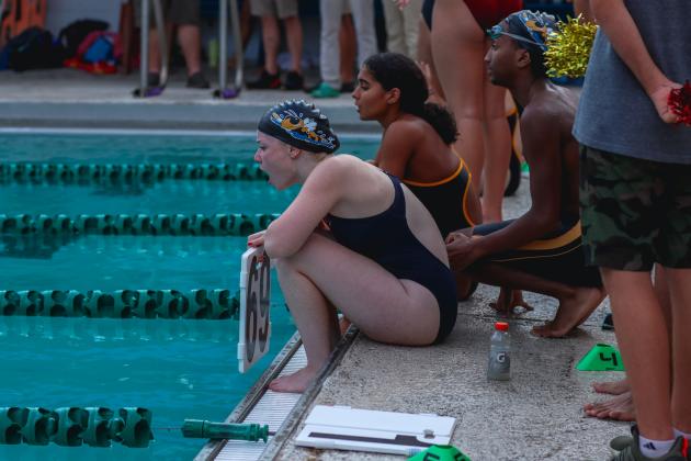 The Fernandina Beach swim team hosted the Nassau County Swim Jamboree on Aug. 28 at the Atlantic Recreation Center. The Pirates hosted the Yulee High School Hornets, West Nassau High School Warriors and the Hilliard Middle Senior School Red Flashes at the Thursday meet. Photo by Ashley Chandler/News-Leader