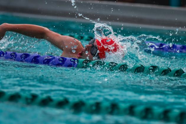 The Fernandina Beach swim team hosted the Nassau County Swim Jamboree on Aug. 28 at the Atlantic Recreation Center. The Pirates hosted the Yulee High School Hornets, West Nassau High School Warriors and the Hilliard Middle Senior School Red Flashes at the Thursday meet. Photo by Ashley Chandler/News-Leader