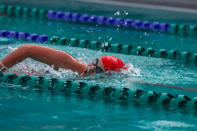 The Fernandina Beach swim team hosted the Nassau County Swim Jamboree on Aug. 28 at the Atlantic Recreation Center. The Pirates hosted the Yulee High School Hornets, West Nassau High School Warriors and the Hilliard Middle Senior School Red Flashes at the Thursday meet. Photo by Ashley Chandler/News-Leader