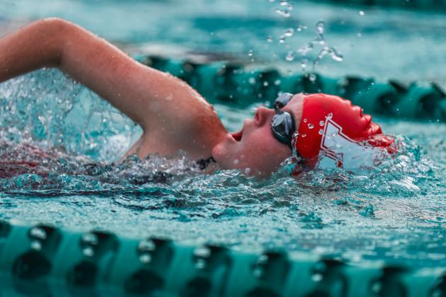 The Fernandina Beach swim team hosted the Nassau County Swim Jamboree on Aug. 28 at the Atlantic Recreation Center. The Pirates hosted the Yulee High School Hornets, West Nassau High School Warriors and the Hilliard Middle Senior School Red Flashes at the Thursday meet. Photo by Ashley Chandler/News-Leader
