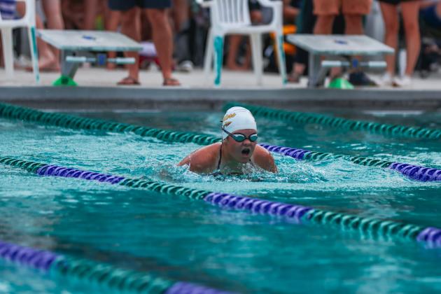 The Fernandina Beach swim team hosted the Nassau County Swim Jamboree on Aug. 28 at the Atlantic Recreation Center. The Pirates hosted the Yulee High School Hornets, West Nassau High School Warriors and the Hilliard Middle Senior School Red Flashes at the Thursday meet. Photo by Ashley Chandler/News-Leader