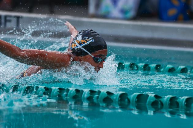 The Fernandina Beach swim team hosted the Nassau County Swim Jamboree on Aug. 28 at the Atlantic Recreation Center. The Pirates hosted the Yulee High School Hornets, West Nassau High School Warriors and the Hilliard Middle Senior School Red Flashes at the Thursday meet. Photo by Ashley Chandler/News-Leader