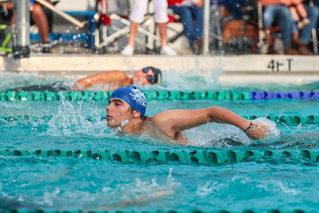 The Fernandina Beach swim team hosted the Nassau County Swim Jamboree on Aug. 28 at the Atlantic Recreation Center. The Pirates hosted the Yulee High School Hornets, West Nassau High School Warriors and the Hilliard Middle Senior School Red Flashes at the Thursday meet. Photo by Ashley Chandler/News-Leader