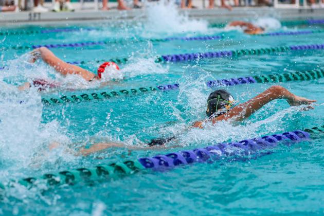 The Fernandina Beach swim team hosted the Nassau County Swim Jamboree on Aug. 28 at the Atlantic Recreation Center. The Pirates hosted the Yulee High School Hornets, West Nassau High School Warriors and the Hilliard Middle Senior School Red Flashes at the Thursday meet. Photo by Ashley Chandler/News-Leader