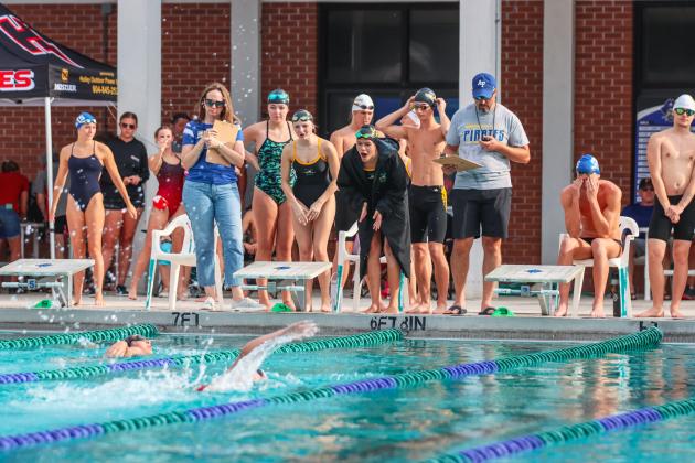 The Fernandina Beach swim team hosted the Nassau County Swim Jamboree on Aug. 28 at the Atlantic Recreation Center. The Pirates hosted the Yulee High School Hornets, West Nassau High School Warriors and the Hilliard Middle Senior School Red Flashes at the Thursday meet. Photo by Ashley Chandler/News-Leader
