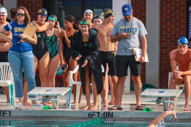 The Fernandina Beach swim team hosted the Nassau County Swim Jamboree on Aug. 28 at the Atlantic Recreation Center. The Pirates hosted the Yulee High School Hornets, West Nassau High School Warriors and the Hilliard Middle Senior School Red Flashes at the Thursday meet. Photo by Ashley Chandler/News-Leader