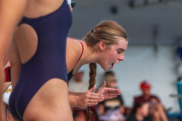 The Fernandina Beach swim team hosted the Nassau County Swim Jamboree on Aug. 28 at the Atlantic Recreation Center. The Pirates hosted the Yulee High School Hornets, West Nassau High School Warriors and the Hilliard Middle Senior School Red Flashes at the Thursday meet. Photo by Ashley Chandler/News-Leader