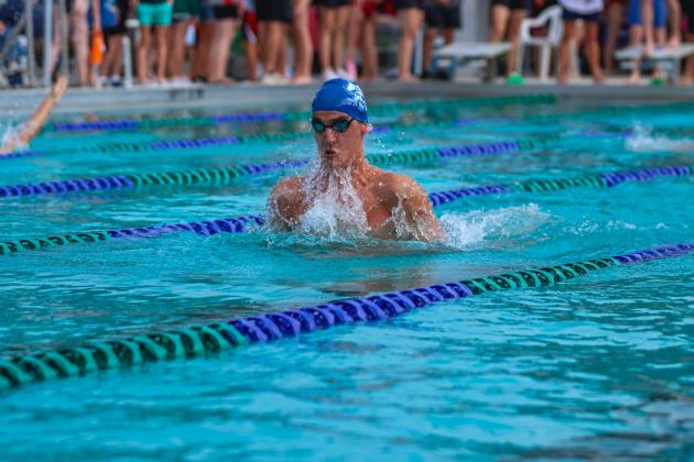The Fernandina Beach swim team hosted the Nassau County Swim Jamboree on Aug. 28 at the Atlantic Recreation Center. The Pirates hosted the Yulee High School Hornets, West Nassau High School Warriors and the Hilliard Middle Senior School Red Flashes at the Thursday meet. Photo by Ashley Chandler/News-Leader