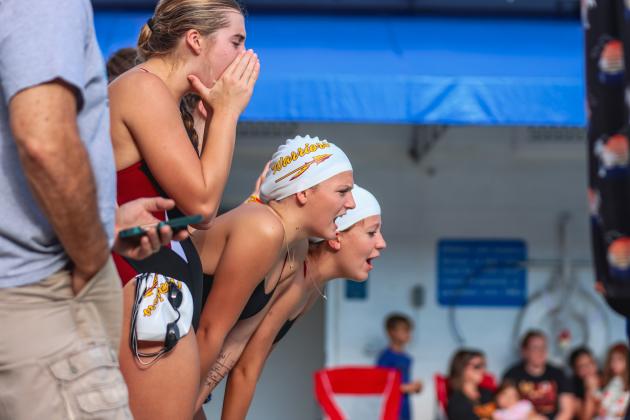 The Fernandina Beach swim team hosted the Nassau County Swim Jamboree on Aug. 28 at the Atlantic Recreation Center. The Pirates hosted the Yulee High School Hornets, West Nassau High School Warriors and the Hilliard Middle Senior School Red Flashes at the Thursday meet. Photo by Ashley Chandler/News-Leader