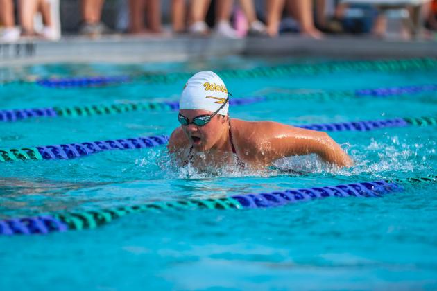 The Fernandina Beach swim team hosted the Nassau County Swim Jamboree on Aug. 28 at the Atlantic Recreation Center. The Pirates hosted the Yulee High School Hornets, West Nassau High School Warriors and the Hilliard Middle Senior School Red Flashes at the Thursday meet. Photo by Ashley Chandler/News-Leader