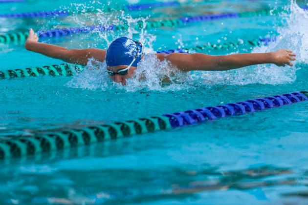 The Fernandina Beach swim team hosted the Nassau County Swim Jamboree on Aug. 28 at the Atlantic Recreation Center. The Pirates hosted the Yulee High School Hornets, West Nassau High School Warriors and the Hilliard Middle Senior School Red Flashes at the Thursday meet. Photo by Ashley Chandler/News-Leader