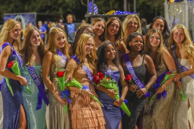 Pirate Homecoming Court following halftime. Photo by Ashley Chandler/News-Leader