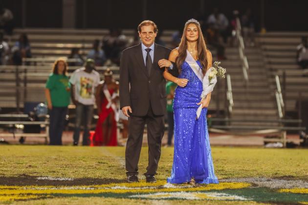 Senior homecoming court was made up of four princesses, four princes and a king and queen. Senior court: Nariya Ibeabuchi; Kyla Dille; Myka Gray; Autumn Graham; Deborah Hoffman; Corbin Fletcher; Calvin McCardell; Rodel Barnes; Kenny Schweitzer; and Lincoln Brehmer. Rodel Bagnes was crowned king and Myka Gray was crowned queen. Princes and princesses with their escorts at Friday’s YHS football game. Photo by Ashley Chandler/News-Leader