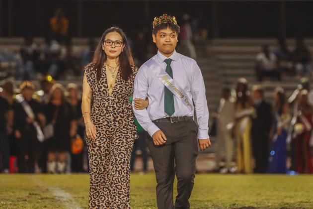 Senior homecoming court was made up of four princesses, four princes and a king and queen. Senior court: Nariya Ibeabuchi; Kyla Dille; Myka Gray; Autumn Graham; Deborah Hoffman; Corbin Fletcher; Calvin McCardell; Rodel Barnes; Kenny Schweitzer; and Lincoln Brehmer. Rodel Bagnes was crowned king and Myka Gray was crowned queen. Princes and princesses with their escorts at Friday’s YHS football game. Photo by Ashley Chandler/News-Leader