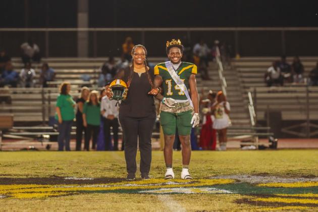 Senior homecoming court was made up of four princesses, four princes and a king and queen. Senior court: Nariya Ibeabuchi; Kyla Dille; Myka Gray; Autumn Graham; Deborah Hoffman; Corbin Fletcher; Calvin McCardell; Rodel Barnes; Kenny Schweitzer; and Lincoln Brehmer. Rodel Bagnes was crowned king and Myka Gray was crowned queen. Princes and princesses with their escorts at Friday’s YHS football game. Photo by Ashley Chandler/News-Leader