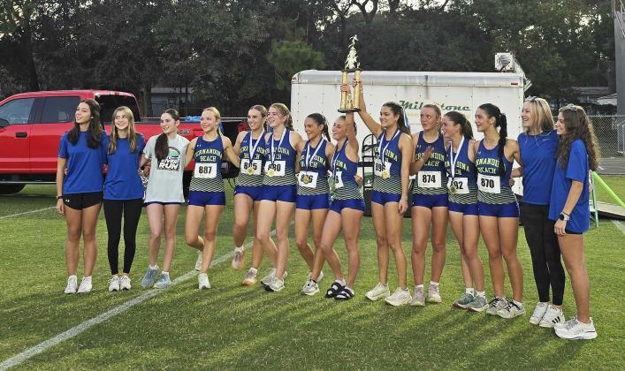 FBHS girl cross country after winning the Nassau County Cross Country Championship was held Wednesday, Oct. 22.  Photo by Ashley Chandler/News-Leader