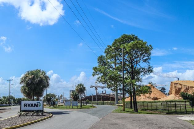 The entrance to RYAM in Fernandina Beach on Wednesday. By Ashley Chandler/News-Leader