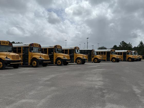 Nassau County School District's bus fleet at the transportation office next to Yulee High. Nick Blank/News-Leader
